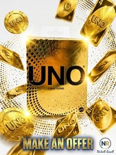 UNO Gold Edition Card Game Mattel Games New Sealed Exclusive Collector's Item