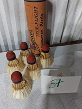 Vintage Antique Flying Bird Badminton Feather Shuttlecocks 1 can 4 Birds B57
