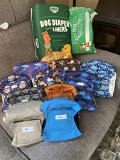 Lot of Male Dog Diapers/Belly Bands 3 Med 7 Large Plus Liners