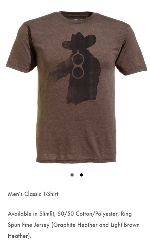 Camiseta AMES BROS Get Off S Calce Clásico Marrón Negro Vaquero Gráfico Mezcla de Algodón Foto 4 de 4