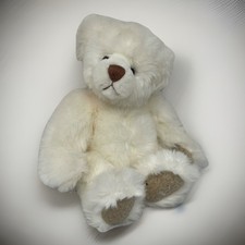 Rare Russ Berrie  Co Ribbons Bear Stuffed Plush Stuffed Animal white