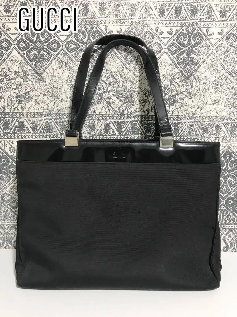 Gucci 002058 Sac fourre tout à main nylon bandoulière noir