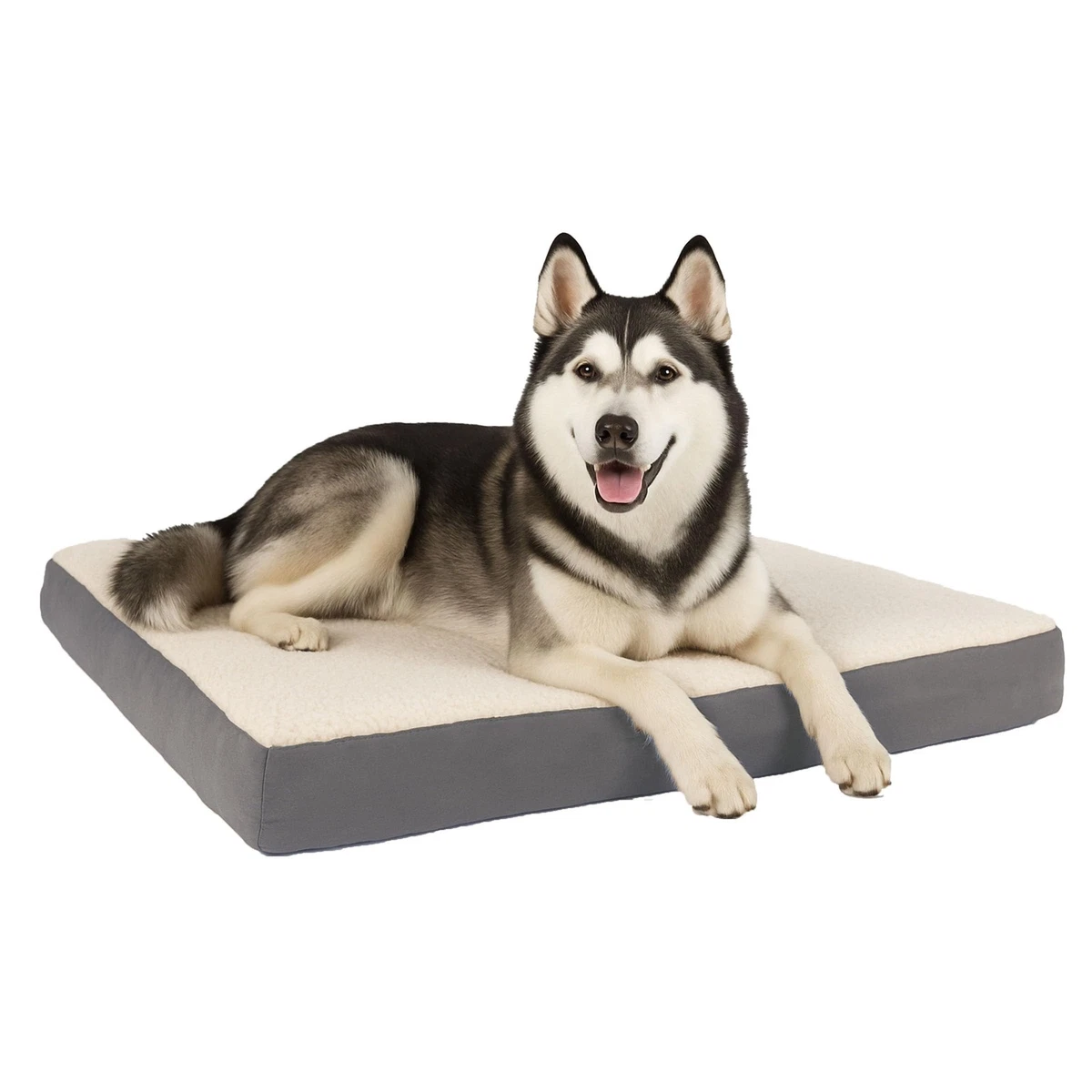 Xpnit Cama Extra Para Perro, Colchón Grueso, Cojín De Felpa, Para Perro, Tamaño Grande, Mediano Y Pequeño, Lavable (M, Gris