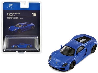 PosterCars H18B 1/64 Porsche 918 Spyder Sapphire Blue Metallic