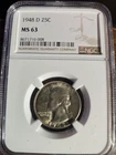 1948-D Washington Quarter Silver NGC MS 63