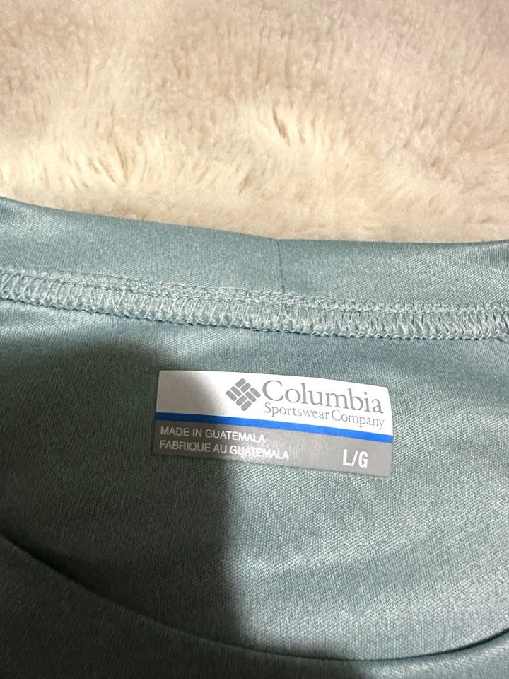 Camisa Columbia PFG Omni Tono Para Hombres L Manga Larga Pull Over Teal Estampado Gráfico Foto 3 de 4