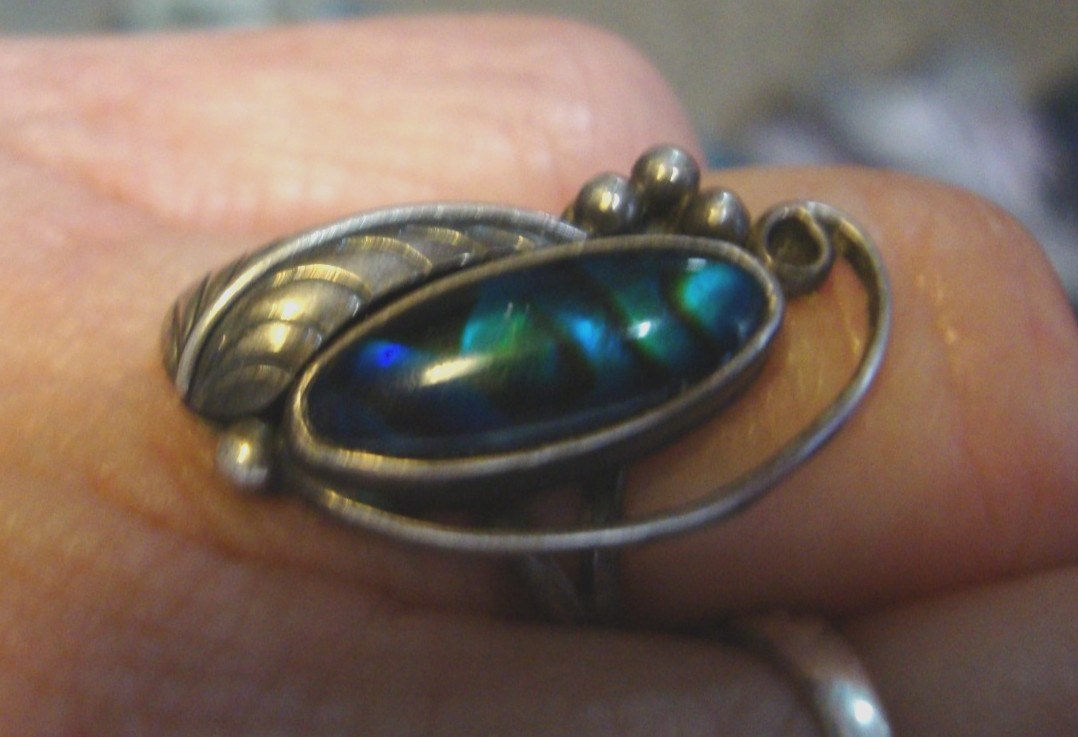 Blue Abalone Shell Native RING Vintage Southweste… - image 9