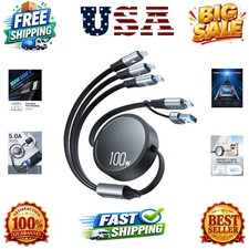 100W Multi Charging Cable, 6-in-1 Retractable USB C/A Cable, 5A Fast Charger ...