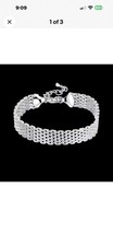 925 Sterling Silver Filled Charms Chain Brace...