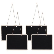 4 Pack Square Hanging Chalkboard Sign Double Sided for Wedding Party Place Ta...