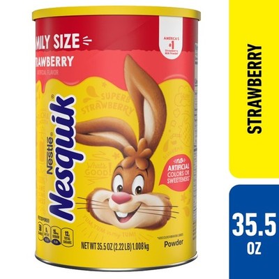 New Nestle Nesquik Strawberry Flavor Powder Drink Mix, 35.5 oz