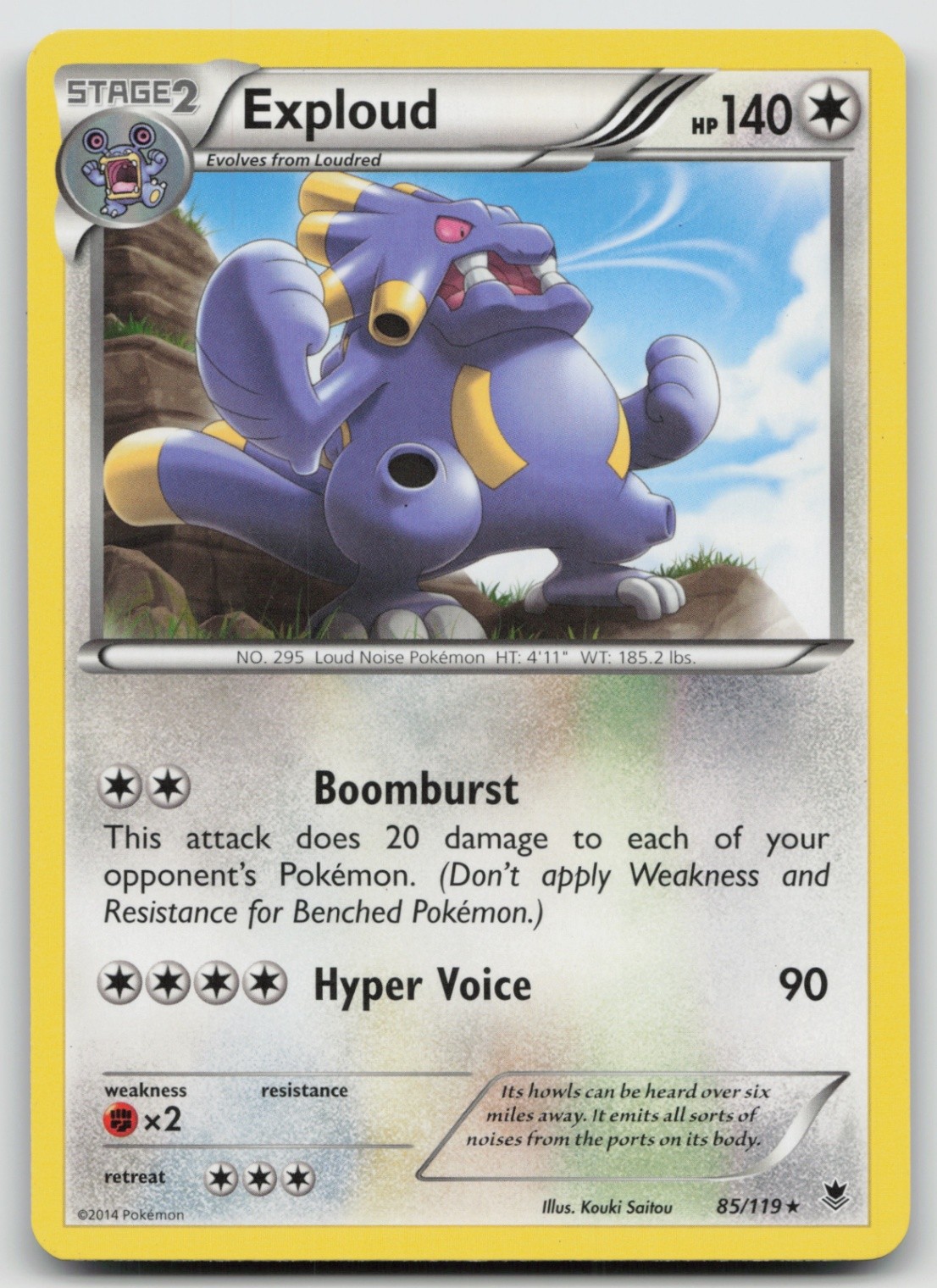 Exploud 85/119 XY - Phantom Forces Rare Pokemon TCG Card