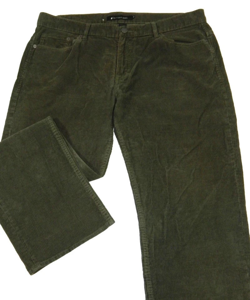 Men's Corduroy Jeans Calvin Klein Darker Green Tag 36 measured size 37x32 - Image 3 of 4