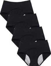 5Pack High Absorbency Incontinence Underwear for Women Washable Leakproof Pantie