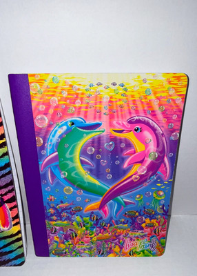 NEW Lisa Frank Random Stickers Composition Notebook Dancing Dolphins 100