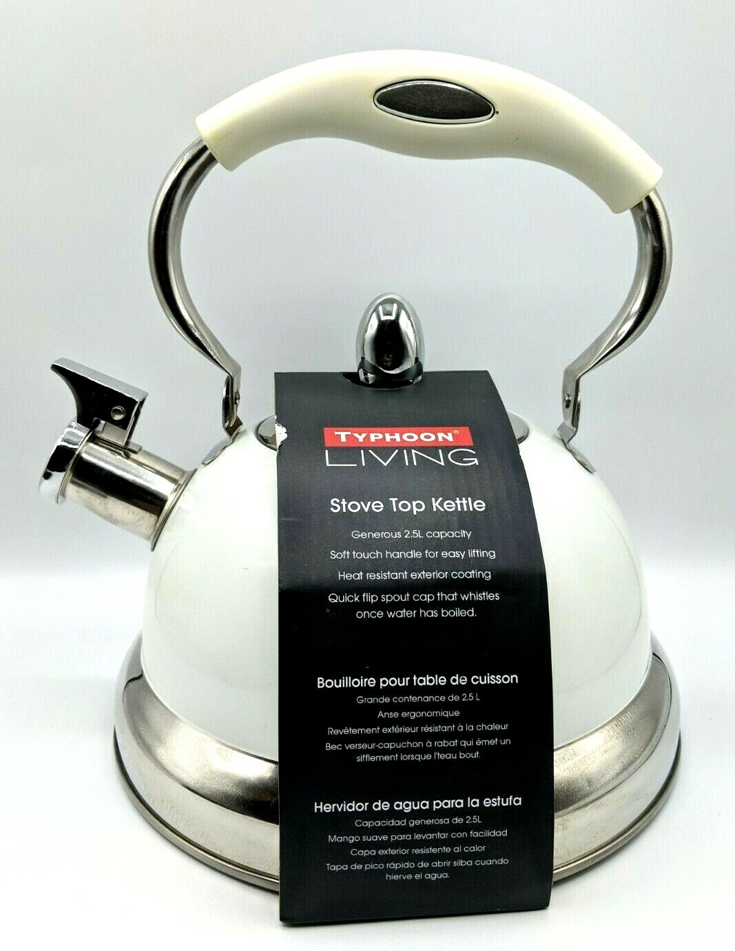 Typhoon Living Stove Top Kettle 2.5L White With some blemishes eBay
