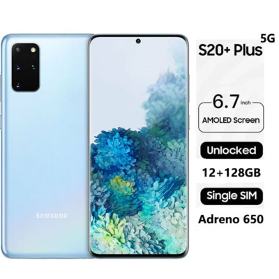 Samsung Galaxy S20 Plus 5G SM-G986U Unlocked 128GB Android Phone Open Box - Blue