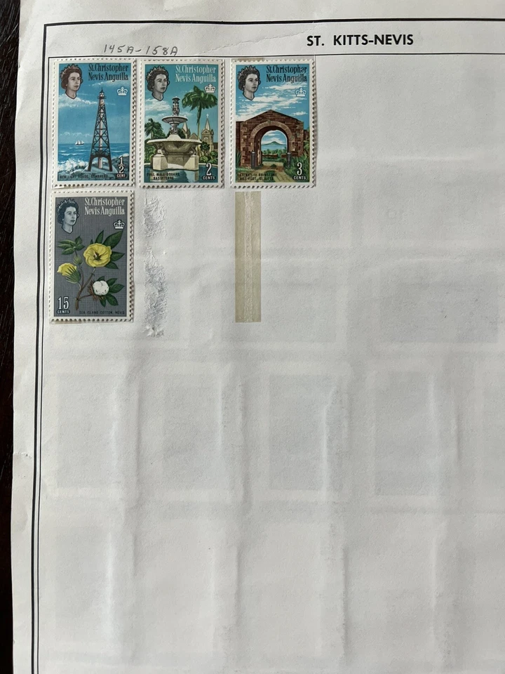 1966-69 ST. KITTS-NEVIS MINT STAMPS HARRIS ALBUM PAGE, FISH, QUEEN ELIZABETH II - Image 3 of 4