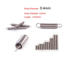 0.4x3x10mm to 0.4x6x60mm 304 Stainless Steel Small Tension Springs 3~6mm OD Mini