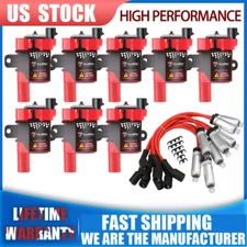 8Pcs Ignition Coils&Spark Plug Wire Set For GMC Chevy 4.8L 5.3L 6.0L UF-262 D585
