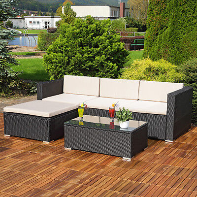 Rattan Garden Furniture Corner Sofa Set Lounger Table Outdoor Patio Conservatory - Corner Patio Furniture With Table
