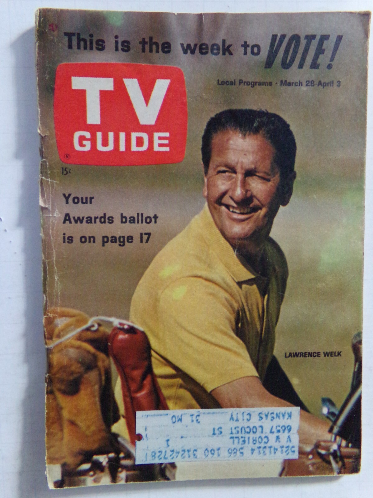 TV Guide 1964 March 28-April 3 Lawrence Welk Kansas City Missouri Edition