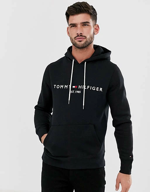 Tommy Hilfiger Men's Core Logo Hoodie Black Jacket Coat Pull Over eBay