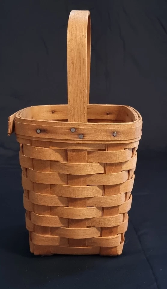 Vintage Square Handwoven Basket Longaberger 1987 - Image 3 of 4