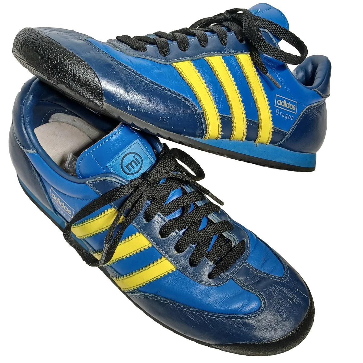 Adidas MI Dragon Blue Yellow Stripe Trainers Tennis Sneakers Rare Men Shoes 8.5