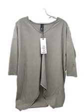Bobi Los Angeles Womens XS Long Shirt 3/4 Sleeves Solid Gray NWT