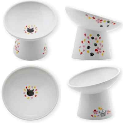 Necoichi - Tilted Stress Free Raised Cat Futternapf - Sakura Limited Edition