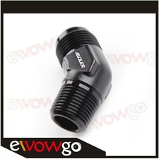 New Black 8an An-8 Male To 38 Npt 45 Degree Fuel Hose Fitting Adapter Us Stock New Black 8an An-8 Male To 38 Npt 45 Degree Fuel Hose Fitting Adapter Us Stock