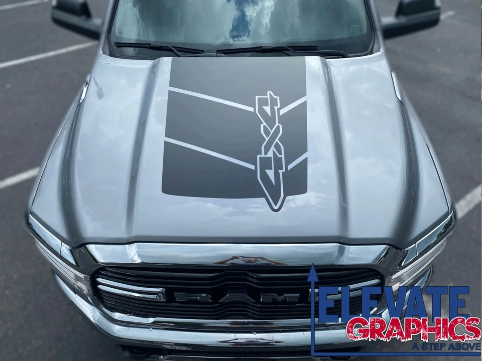 For Dodge Ram 1500 & 2500 Stripes Hood Decals Vinyl Graphics Stickers 2019-2025 - Image 4 of 4