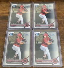 Braylin Minier 2022 Bowman Prospects Chrome 1st Bowman #BCP-93 Reds Lot (4)