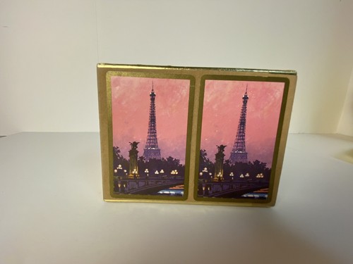 Paris Eiffel Tower Design~Congress Playing Cards~Double Deck w/Box~Partial~Used - Picture 2 of 14
