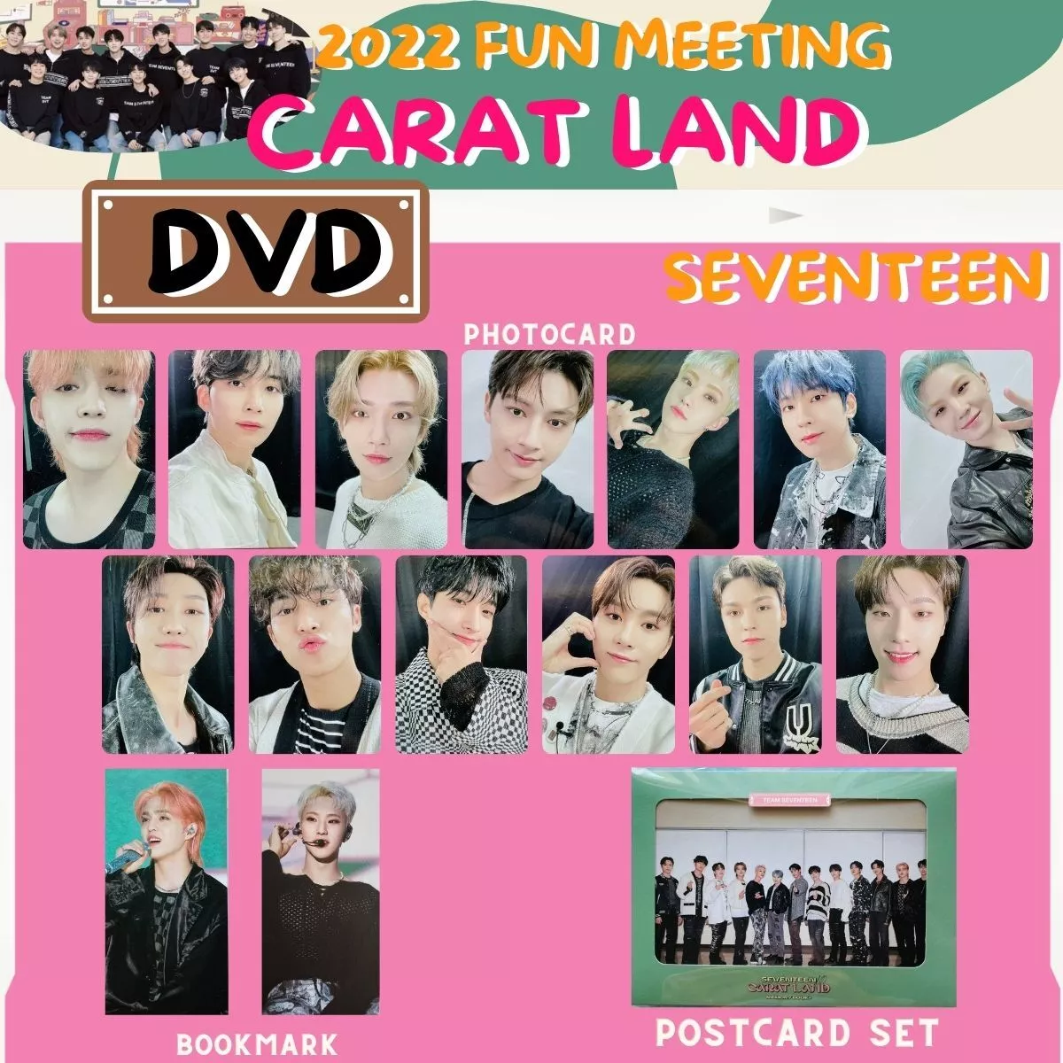 Seventeen 2022 SVT 6TH FAN MEETING Photo card CARAT LAND DVD Photocard