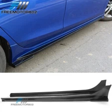 Fits 22-25 Honda Civic 4-Door Gloss Black Mug Style PP Side Skirts Rocker Panels