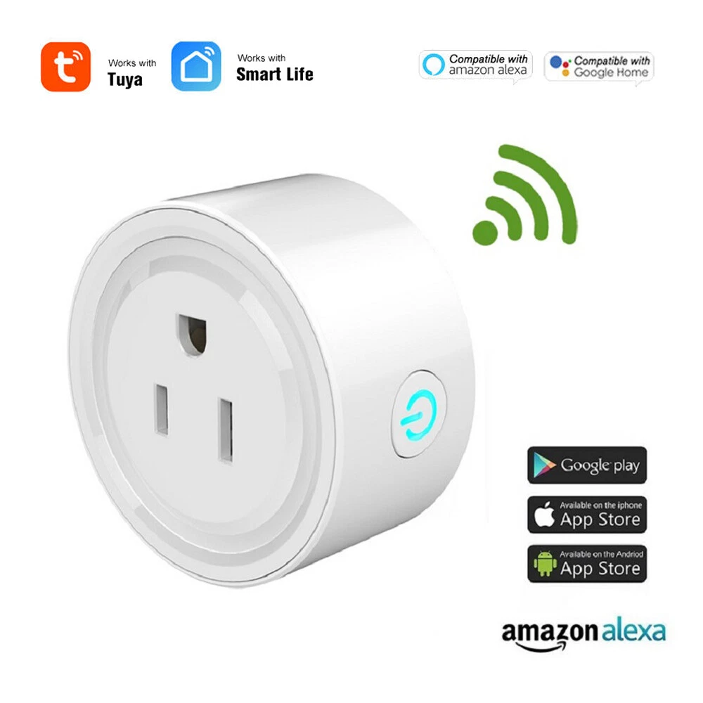 Smart Plug 4 Packs with Energy Monitor 16A - Smart Outlet 2.4Ghz Wi-Fi Plug  Work with Alexa&Google Home Assistant - Remote Control Plugs with Timer