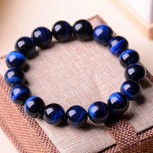 100% Natural AAA+ Gemstone Tigers Eye Stone Beads Woman Man Bracelet 7.5 Inch - Picture 13 of 31