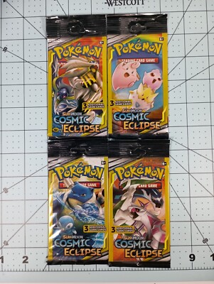  Pokemon Sun and Moon Cosmic Eclipse 3 Card Booster Pack Complete set