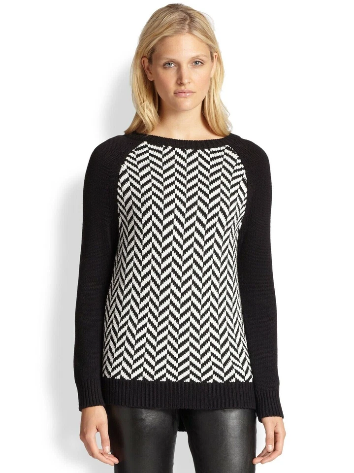 Suéter Pullover Michael Kors Espiga Pesado Mangas Largas Negro Para Mujer Pequeño Foto 2 de 4