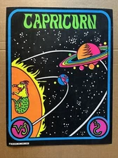 Capricorn pro arts astrology blacklight poster zodiac 1960s
