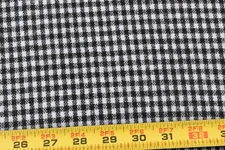 By 1/2 Yd, 56" Wide, Black & White Light-to-Mid-Weight Wool Gingham, A557