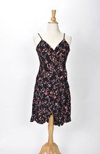 Guess Black Faux Floral Wrap Sundress Size M