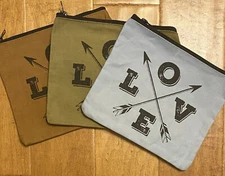 Creative Co-op Glam Makeup Bag Various Patterns and Colors 8.5 x 7.5 in