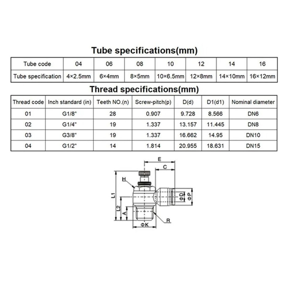 1Pcs Pressure Control Tool Air Tube Connector Speed Control Valve eBay