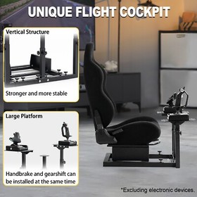Marada Racing Flight Sim Cockpit With Adjustable Black Seat Fit For Thrustmaster