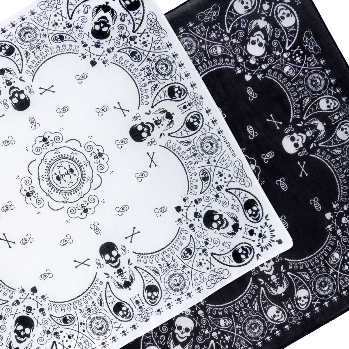 Paisley Skull Cross Bones Bandana Headwear Scarf