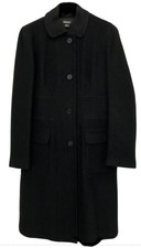 Dkny Beautiful Slim Fit Coat In Textured Black Wool Size Us 4 Uk 8
