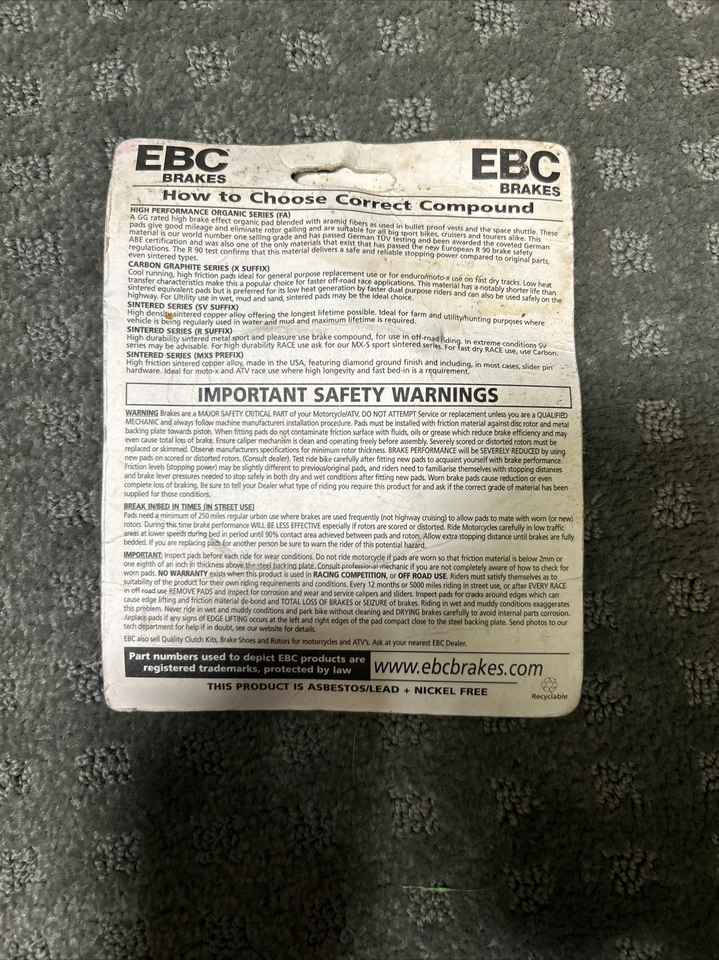 Pastillas de freno EBC FA307R Foto 2 de 2